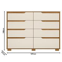Guarda Roupa Casal Canadá E Cômoda Georgia Freijó Off White - Moval - 7