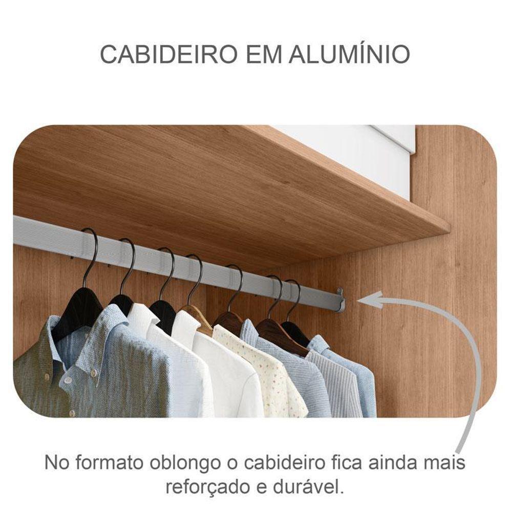 Guarda Roupa Casal Ripado Ambiente Bragança 6 Portas 6 Gavetas Cumaru 25 Fendi - Novo Horizonte - 4