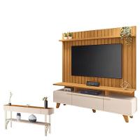 Rack Bancada Essenza E Painel Link 2.0 Com Aparador Vivant Off White Cinamomo - Hb Móveis - 1