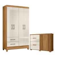 Guarda Roupa Solteiro Chile E Cômoda Texas Freijó Off White - Moval - 1