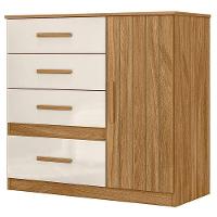 Guarda Roupa Casal San Lorenzo Com Espelho E Cômoda Vênus Freijó Off White - Moval - 5