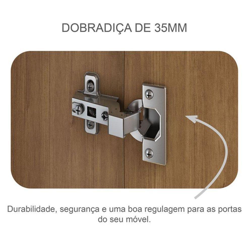 Guarda Roupa Casal Ripado Bragança 6 Portas 6 Gavetas Cumaru 25 Fendi - Novo Horizonte - 5