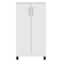 Guarda Roupa Solteiro Versa 3 Portas Branco Rosa Flex Fosco Com Armário Multiuso Brisa Branco Fosco - Kits Paraná - 8