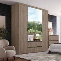 Guarda Roupa Solteiro Nobre Glass 4 Portas Rustic Acetinado - Thb - 4
