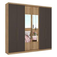 Guarda Roupa Casal Passione Ultra Glass 6 Portas Capuccino Cacau E Cômoda Gaveteiro Condessa Cappuccino - Thb - 2