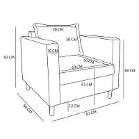 Poltrona Decorativa Helena Linho Pés Madeira Capuccino - 6