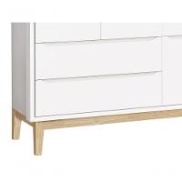 Guarda-roupa Retrô 3 Portas Classic New Branco Fosco Com Natural - Moveisaqui - 3