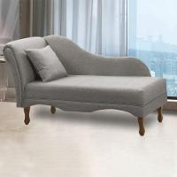 Divã Recamier Pés Retrô Medelin 150cm Linho E03 - D'rossi Cinza - 1