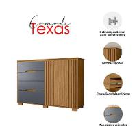 Guarda Roupa Solteiro Chile E Cômoda Texas Freijó Cinza - Moval - 5