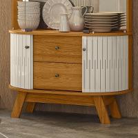 Cristaleira De Vidro Com Led 91cm Sala De Jantar Zunari M20 - D'rossi Cinamomo E Off White - 5