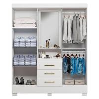 Guarda Roupa Solteiro Paris 2045150 E Armário Multiuso Florença 2000199 Branco - Aramóveis - 3