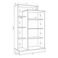 Guarda Roupa Solteiro Paris 2045150 E Armário Multiuso Florença 2000199 Branco - Aramóveis - 9