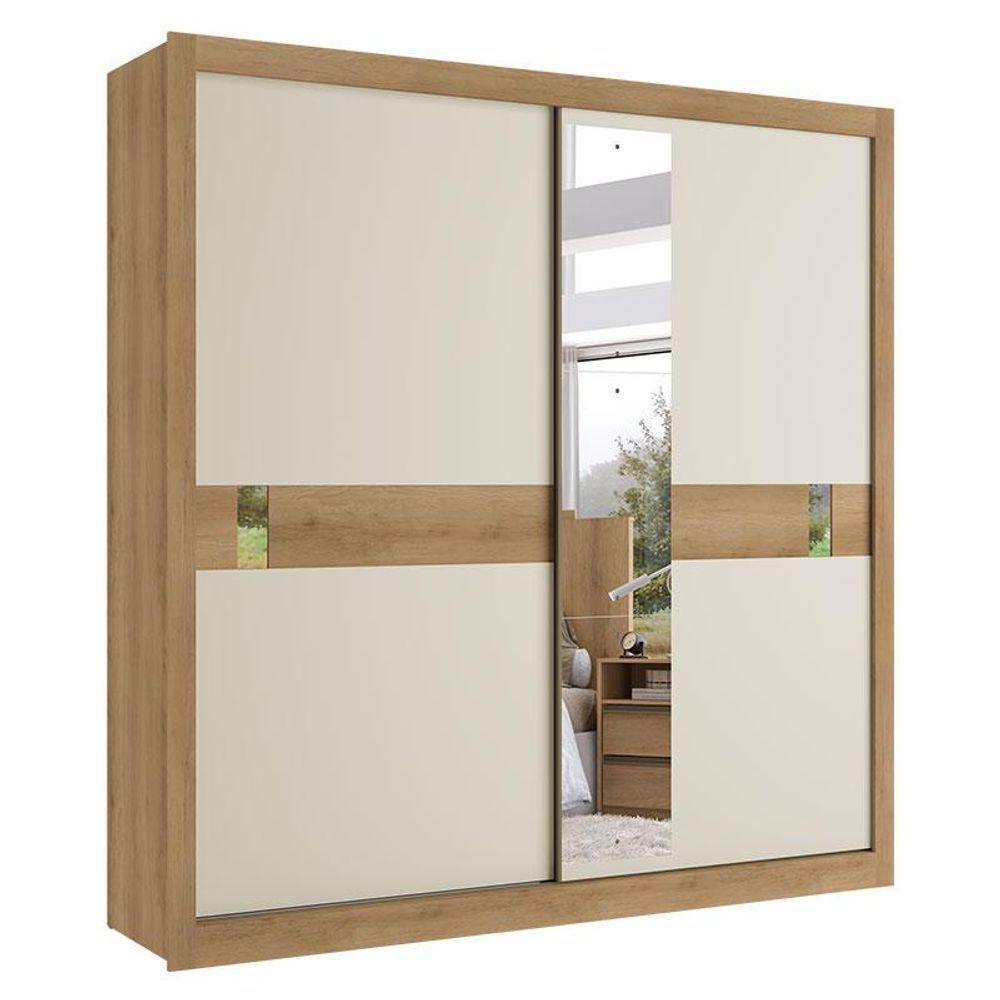 Guarda Roupa Casal Copenhagen Glass 2 Portas Capuccino Off White Cacau Flex - Thb - 1