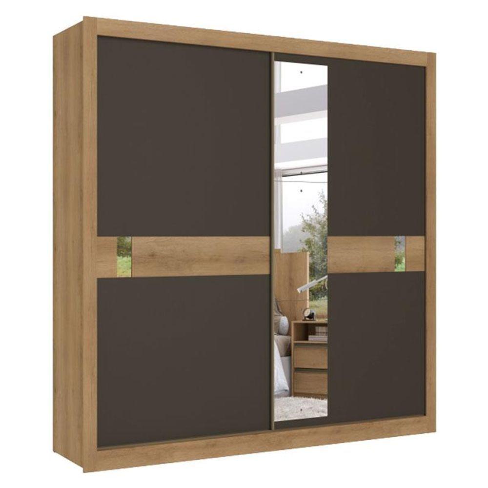 Guarda Roupa Casal Copenhagen Glass 2 Portas Capuccino Off White Cacau Flex - Thb - 2