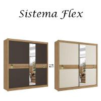 Guarda Roupa Casal Copenhagen Glass 2 Portas Capuccino Off White Cacau Flex - Thb - 3