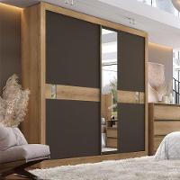 Guarda Roupa Casal Copenhagen Glass 2 Portas Capuccino Off White Cacau Flex - Thb - 5