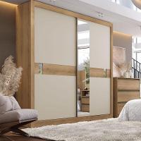 Guarda Roupa Casal Copenhagen Glass 2 Portas Capuccino Off White Cacau Flex - Thb - 6