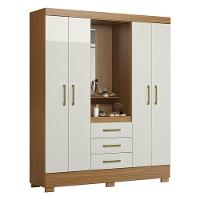 Guarda Roupa Solteiro Paris 2045150 E Armário Multiuso Florença 2000199 Atacama Off White - Aramóveis - 2