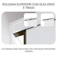Guarda Roupa Casal Londres 3 Portas 6 Gavetas Neve Com Nicho - Novo Horizonte