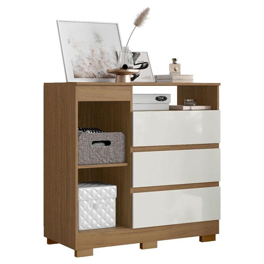 Cômoda Sapateira 2014143 E Armário Multiuso Florença 2000199 Atacama Off White - Aramóveis - 3