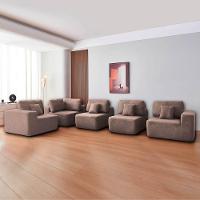 Kit Sofá Modular 5 Lugares Moderno Curvo Orgânico Adapt Linho - Amarena Móveis Rosê - 3