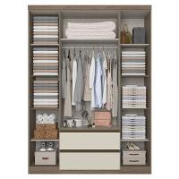 Guarda Roupa Solteiro Nobre Glass 4 Portas Rustic Off White Acetinado - Thb - 2