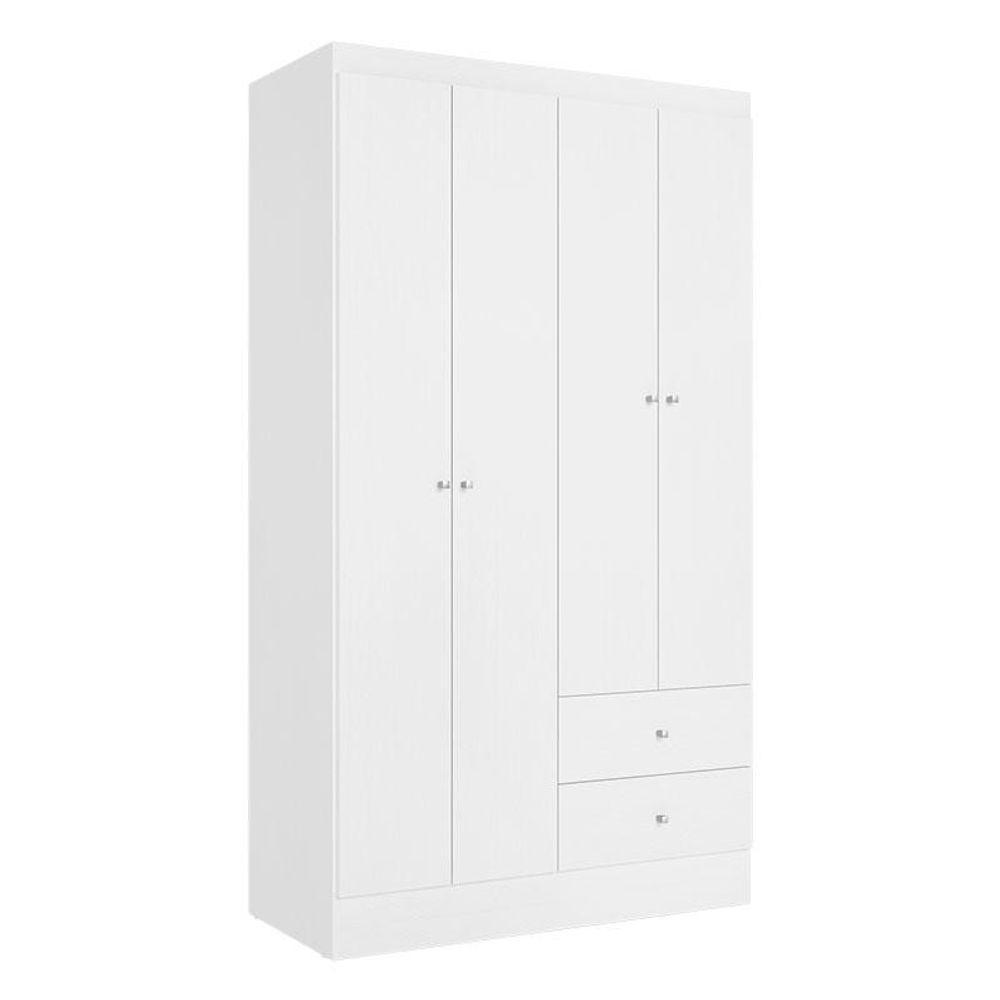 Guarda Roupa Solteiro Astro 4 Portas Branco Rosa Flex Acetinado - Thb - 1
