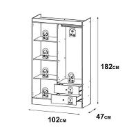 Guarda Roupa Solteiro Astro 4 Portas Branco Rosa Flex Acetinado - Thb - 5