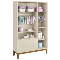 Guarda-roupa Retrô 3 Portas Classic New Areia Fosco Com Madeira - Reller - 5