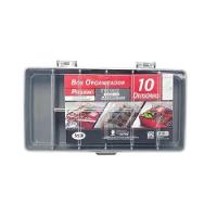 Caixa Box Organizador 10 Divisorias Multiuso Estojo Maleta Pesca Costura Prego Bijuteria Medicamentos Tampa Trava