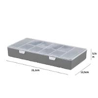 Caixa Box Organizador 10 Divisorias Multiuso Estojo Maleta Pesca Costura Prego Bijuteria Medicamentos Tampa Trava - 7