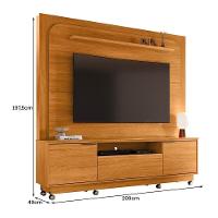 Estante Home Theater Nilo Cinamomo Para Tv Até 75” Com Rodízios - Madetec Cinamomo - 5