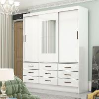 Guarda Roupa Sevilha 3pts 9gav Com Espelho Carioca Móveis Branco - 1