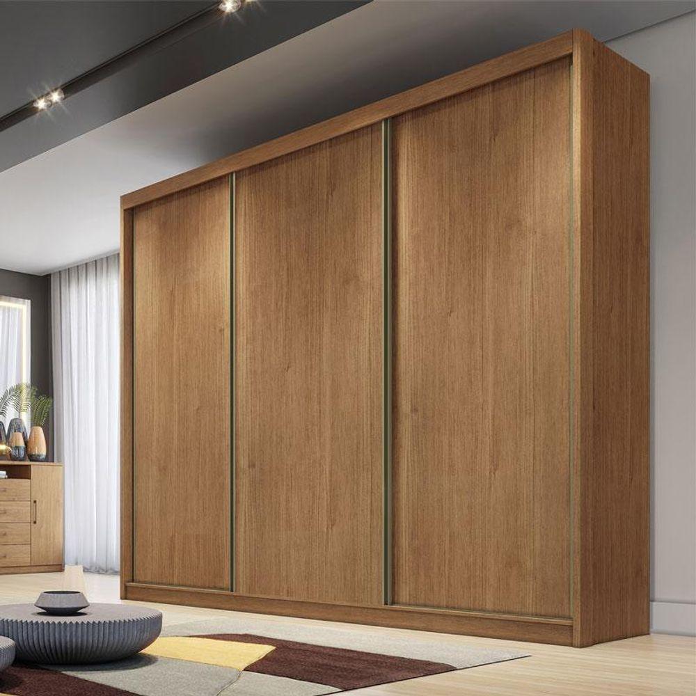 Guarda Roupa Casal Logan E Cômoda Seul Cumaru 23 - Novo Horizonte - 6