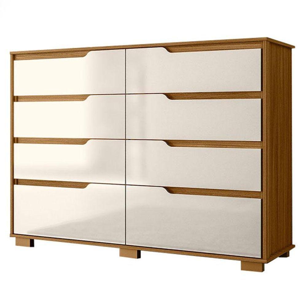 Guarda Roupa Casal Panamá E Cômoda Georgia Freijó Off White - Moval - 4