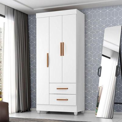 Guarda Roupa Solteiro Lite Ambiente 3 Portas Branco Brilho - Móveis Leão