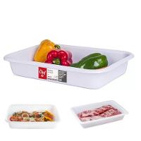Caixa Bandeja Plastica Acougue Organizador Cozinha Mantimentos Camera Fria 6 Litros Restaurante Branca - 1