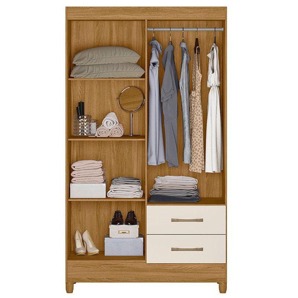 Guarda Roupa Solteiro Ambiente Chile 4 Portas Freijó Off White - Moval - 3