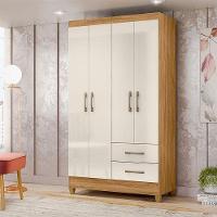 Guarda Roupa Solteiro Ambiente Chile 4 Portas Freijó Off White - Moval - 1