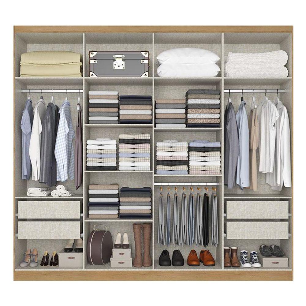 Guarda Roupa Casal Milan 8 Portas Capuccino Menta Acetinado - Thb - 3