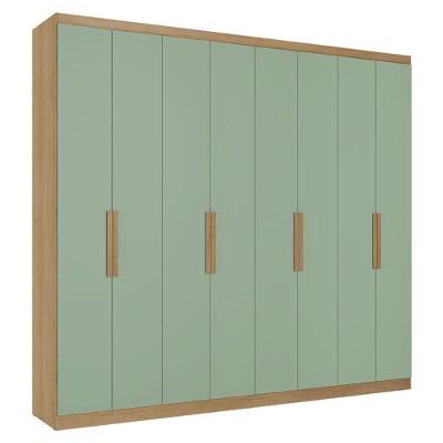 Guarda Roupa Casal Milan 8 Portas Capuccino Menta Acetinado - Thb