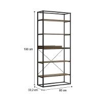 Estante Alta Com Bandeja Madeirada E Tubos Pretos - 2