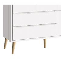 Guarda-roupa Retrô 3 Portas Théo New Branco Fosco Com Natural - Moveisaqui - 3