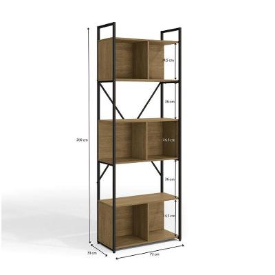 Estante Alta 3 Nichos Industrial Freijó 2,00m X 72cm