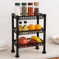 Organizador Estante 3 Prateleiras Cesto Fruteira Tripla Multiuso Mesa Bancada Fruta Cosmeticos Brinquedos Banheiro Cozin
