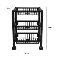 Organizador Estante 3 Prateleiras Cesto Fruteira Tripla Multiuso Mesa Bancada Fruta Cosmeticos Brinquedos Banheiro Cozin - 5