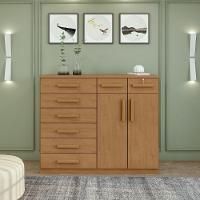 Cômoda 8 Gavetas 2 Portas Toronto Amendoa Clean -lopas - 1