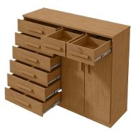 Cômoda 8 Gavetas 2 Portas Toronto Amendoa Clean -lopas - 3