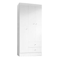 Guarda Roupa Solteiro Versa 3 Portas Branco Rosa Flex Fosco Com Armário Multiuso Luna Branco Fosco - Kits Paraná - 2