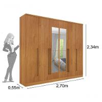 Guarda Roupa Sevilla Casal 6 Portas Com Espelho Tcil Cor:cinamomo - 3